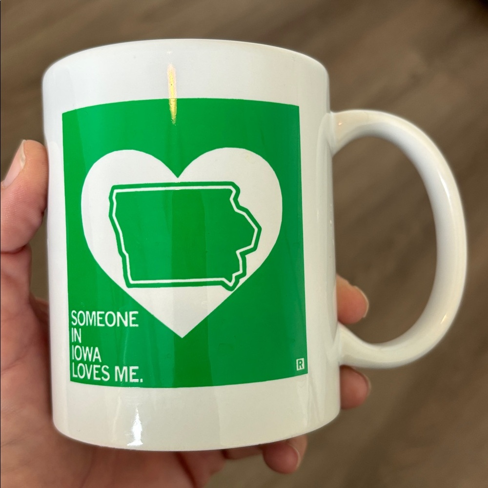 Liquid Logic Green and White Iowa Love Coffee Mug